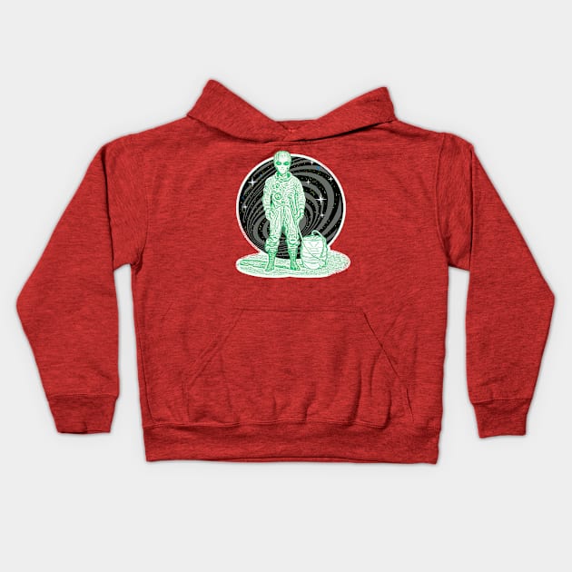 Alien Earth Day Kegger Kids Hoodie by PalmGallery